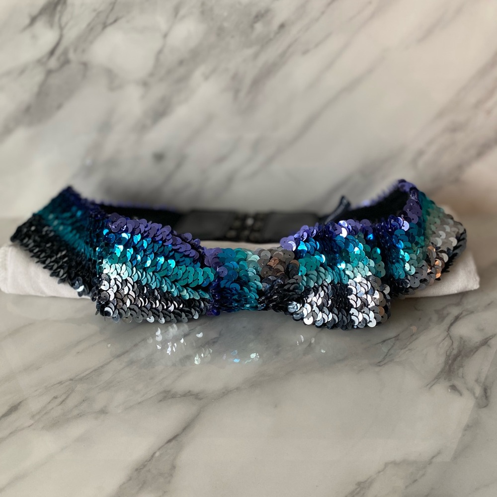 French Connection Sequin Bow High-Waist Belt